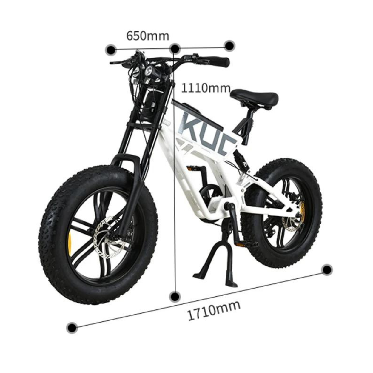 Vélo électrique Fatbike | KUGOO T01 | 500 W | V-max 25 km/h | Autonomie 65 km - Atom Motors