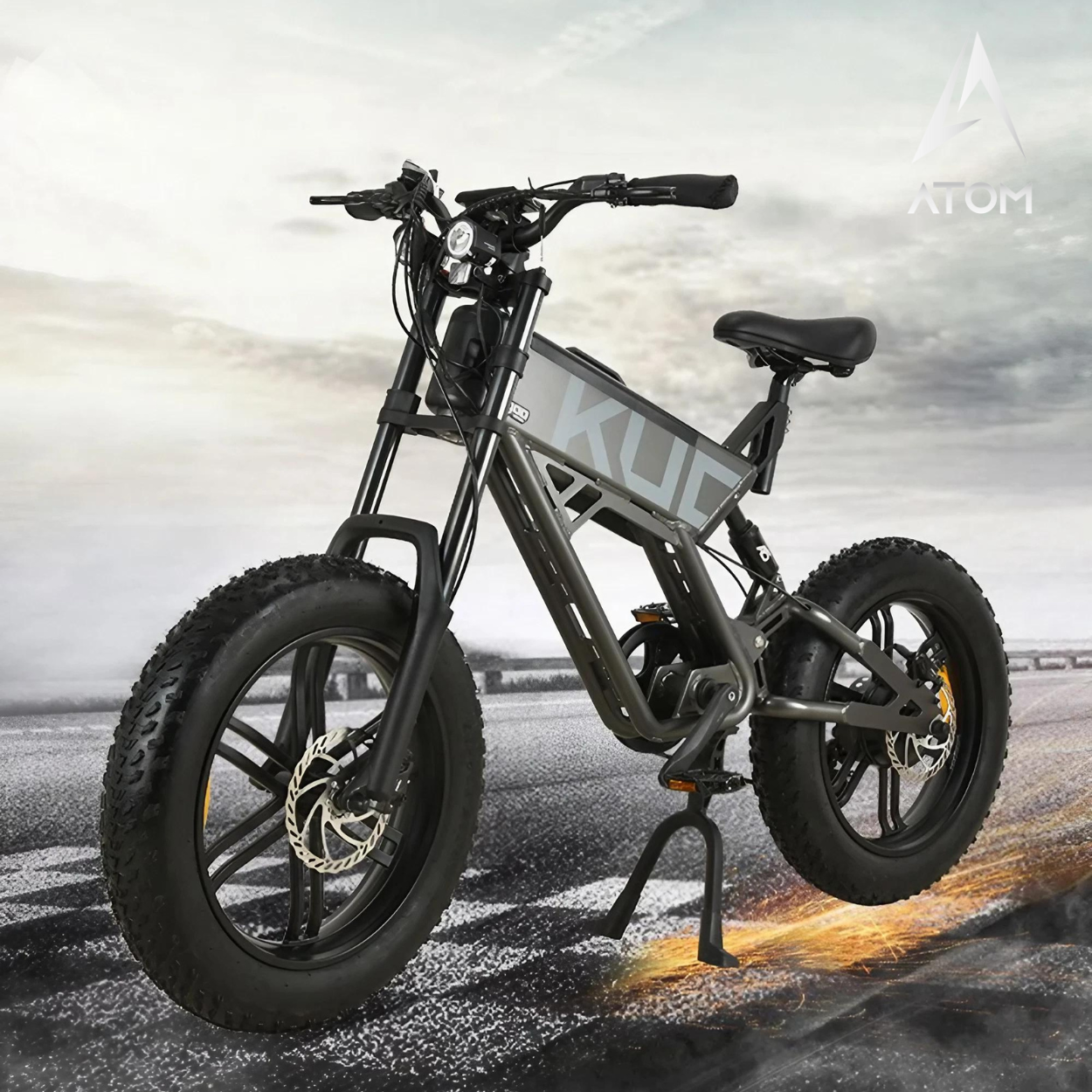 Vélo électrique Fatbike | KUGOO T01 | 500 W | V-max 25 km/h | Autonomie 65 km - Atom Motors