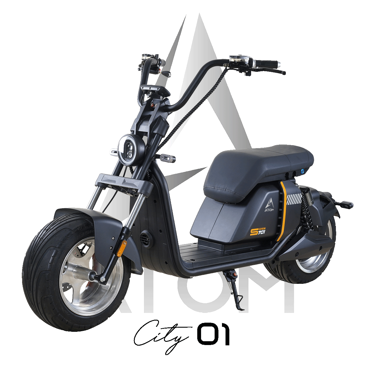 Scooter électrique, Atom City 01 | 3000 W | 50 cc | V-max 45 km/h | Autonomie 60 km - Atom Motors