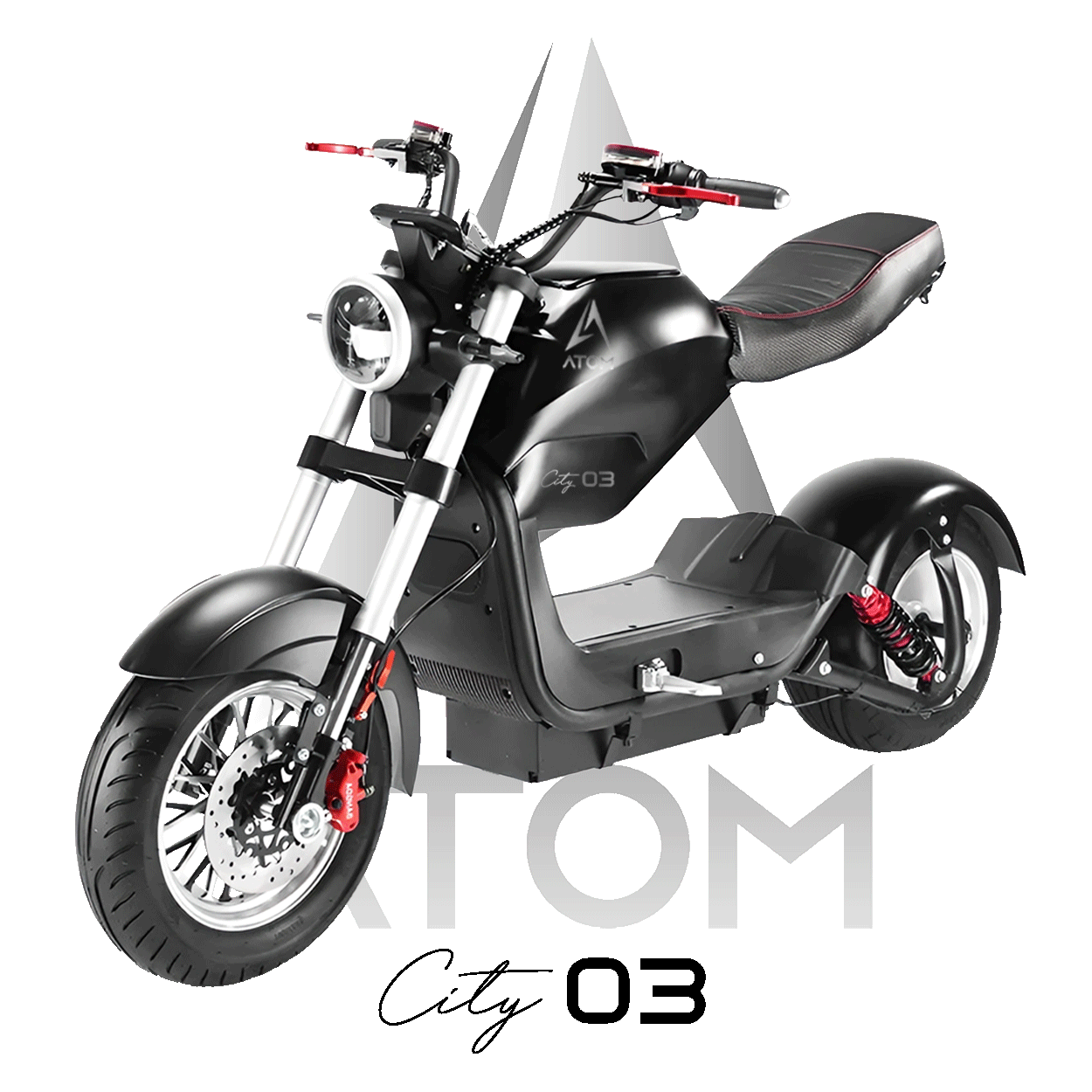Scooter électrique, Atom City 03 | 1500 W | 50 cc | V-max 45 km/h | Autonomie 60 km - Atom Motors