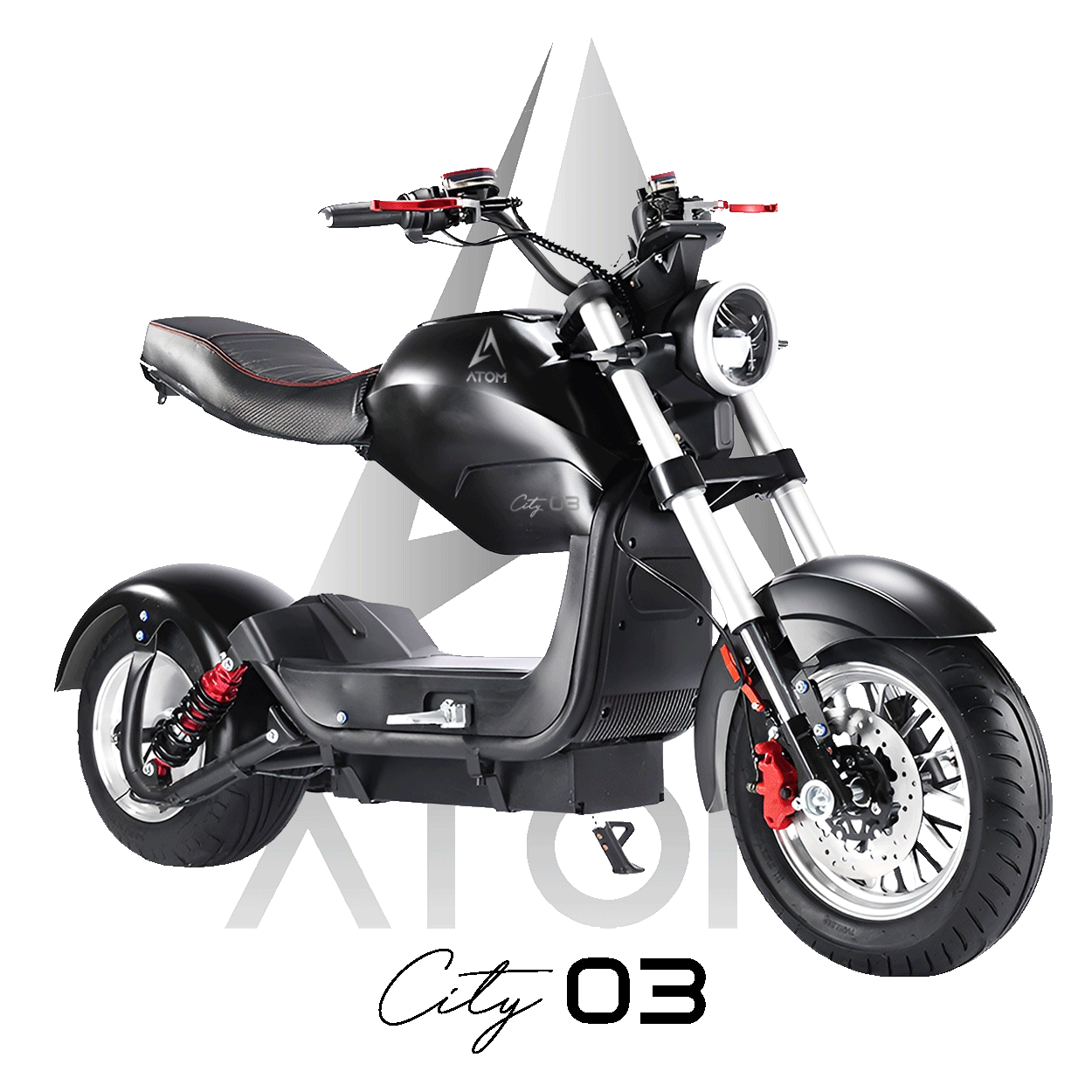 Scooter électrique, Atom City 03 | 1500 W | 50 cc | V-max 45 km/h | Autonomie 60 km - Atom Motors