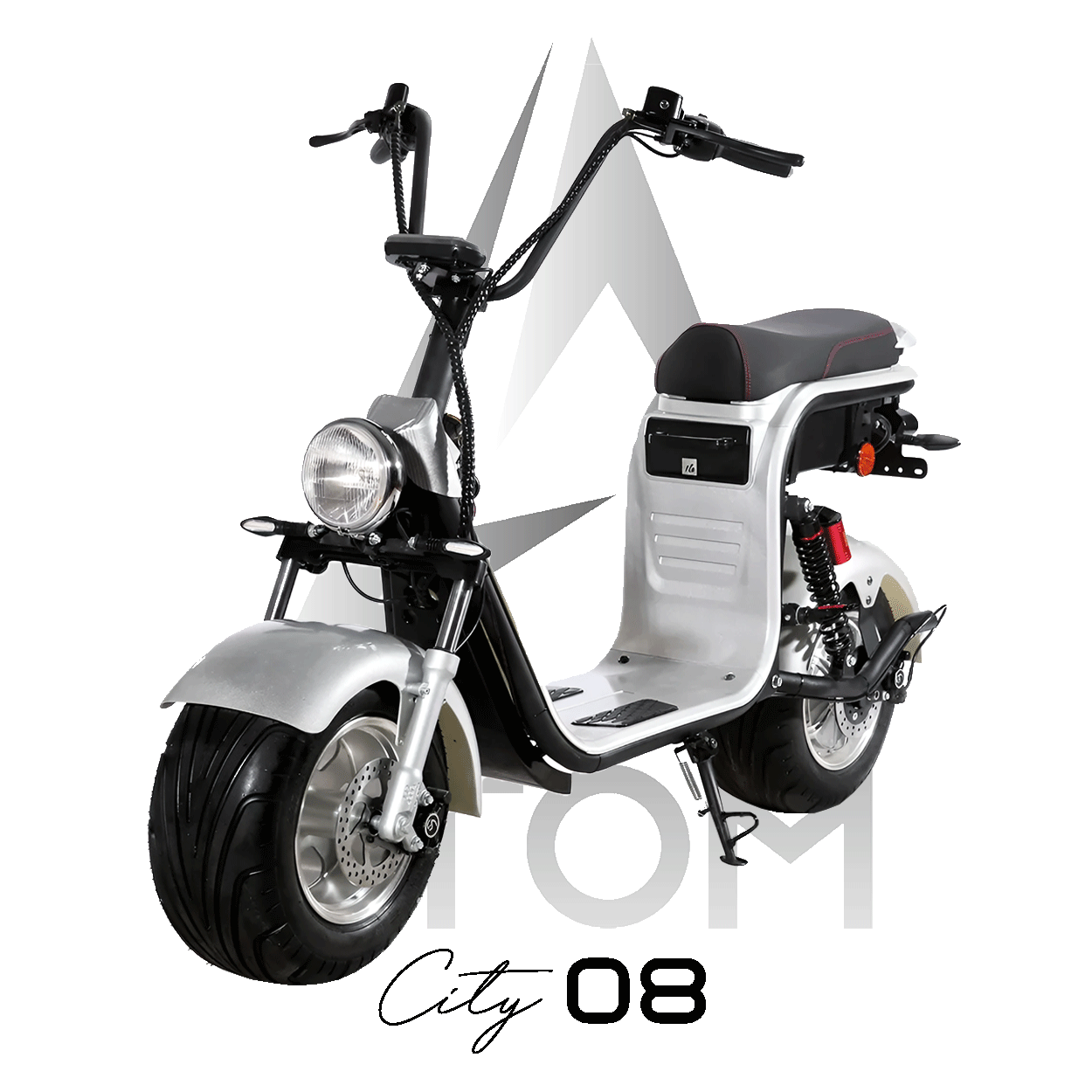 Scooter électrique, Atom City 08 | 2000 W | 50 cc | V-max 45 km/h | Autonomie 60 km - Atom Motors