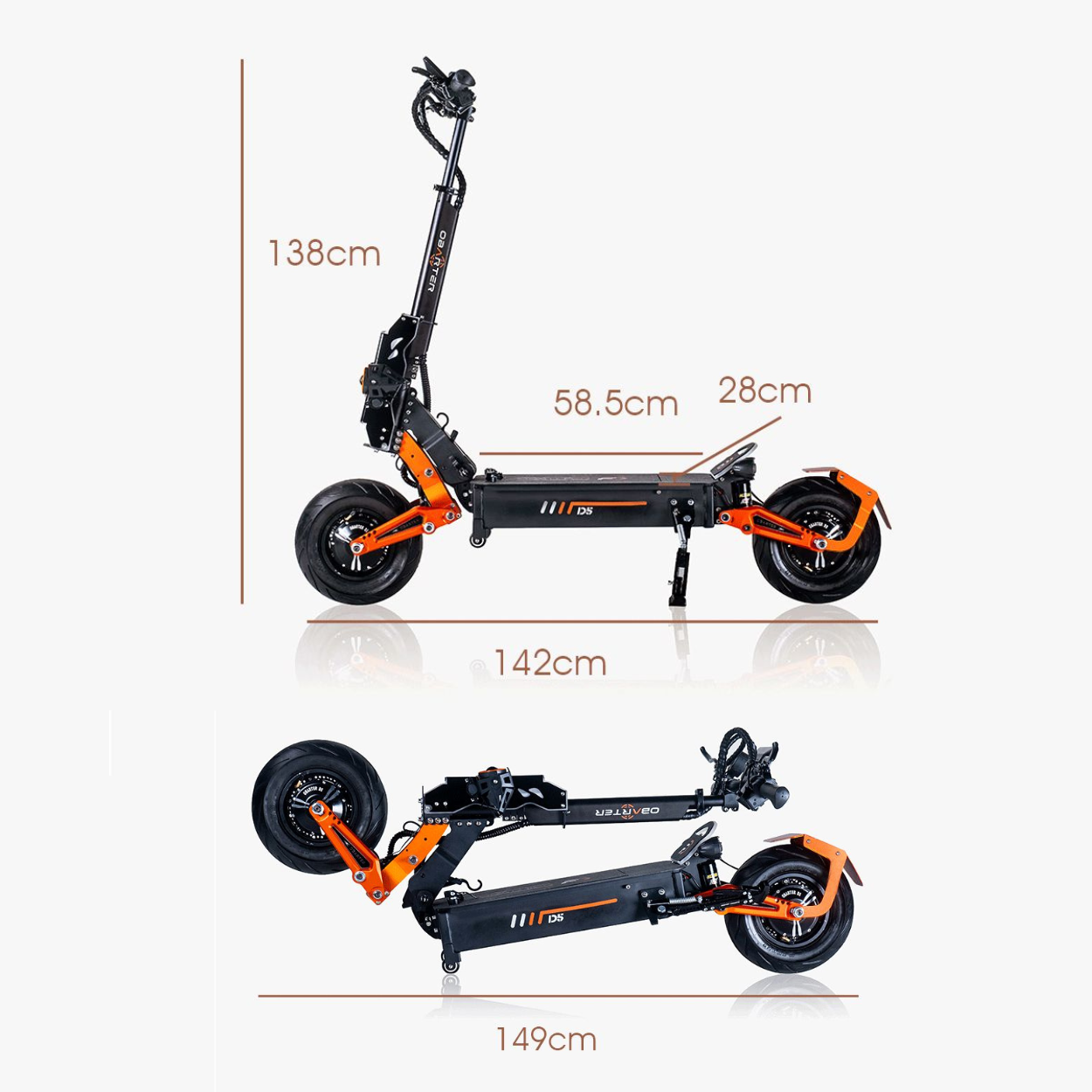 Trottinette électrique | Atom Rush NLD5 | Dual 2x2500 W | OBARTER | V-max 25 km/h | Autonomie 120 km - Atom Motors