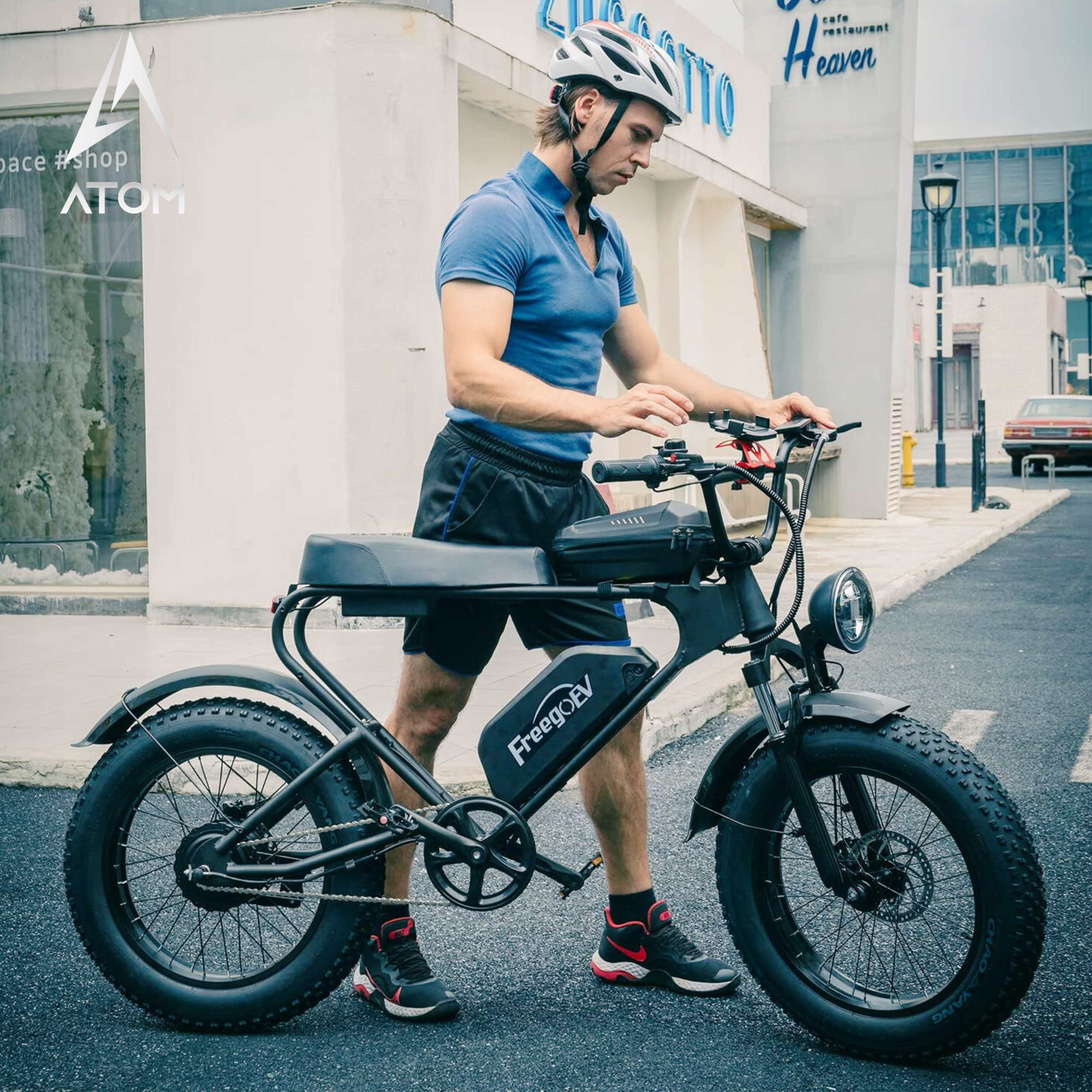 Vélo électrique Fatbike | FREEGO DK 200 | 1200 W | V-max 25 km/h | Autonomie 65 km - Atom Motors