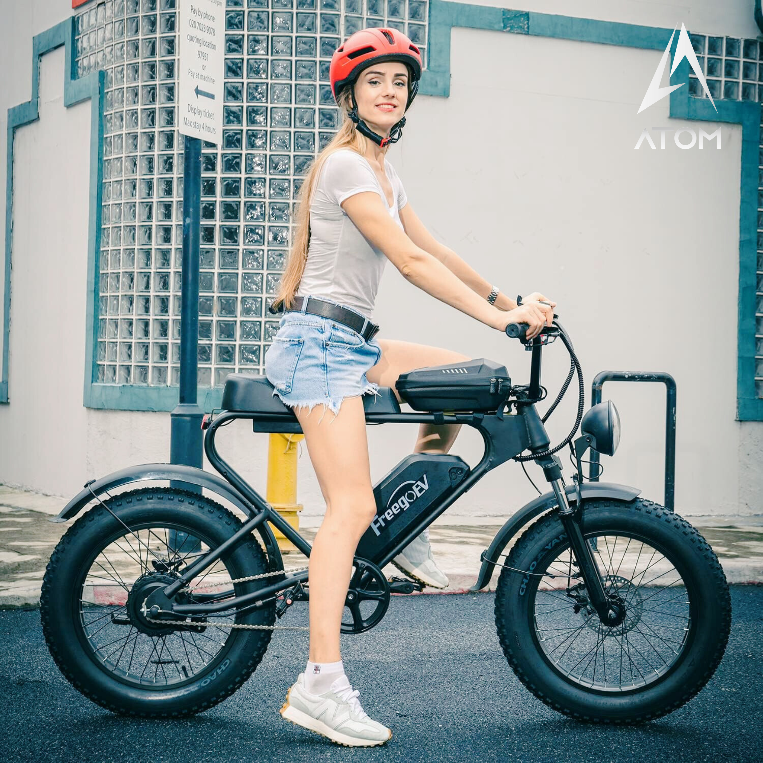 Vélo électrique Fatbike | FREEGO DK 200 | 1200 W | V-max 25 km/h | Autonomie 65 km - Atom Motors