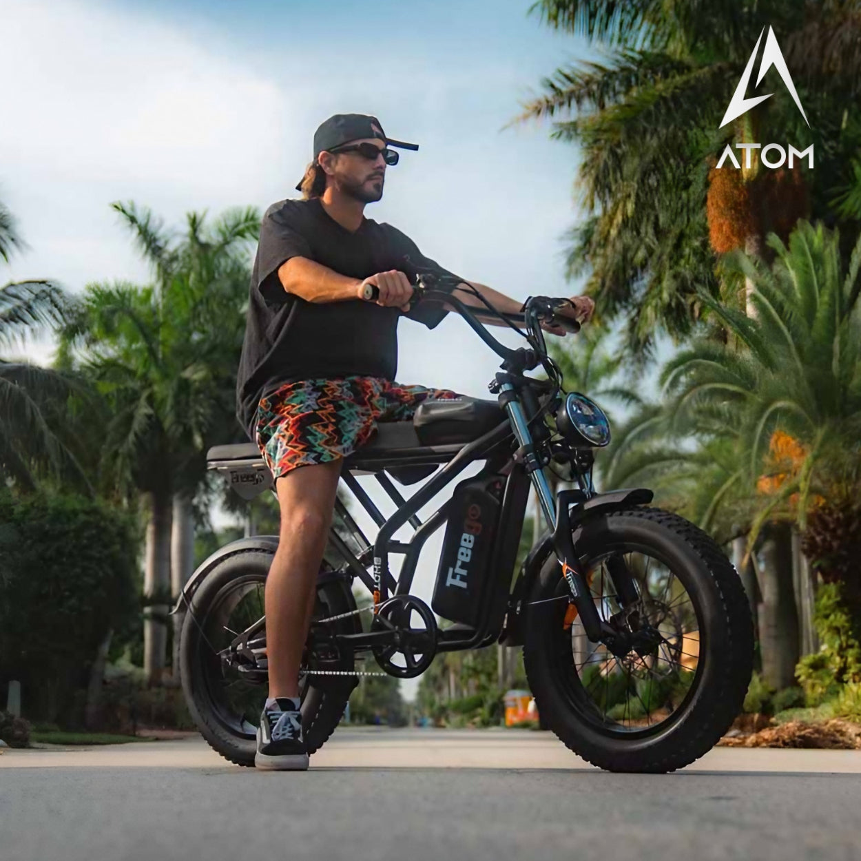 Vélo électrique Fatbike | FREEGO F2 PRO | 1400 W | V-max 25 km/h | Autonomie 80 km - Atom Motors