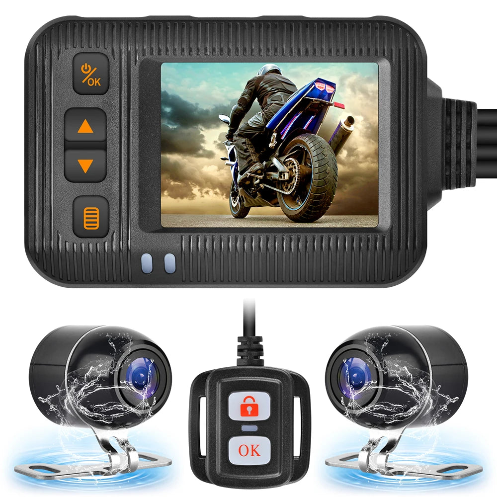 Dashcam Caméra DVR Moto Étanche 1080P 2.0 Pouces - Atom Motors