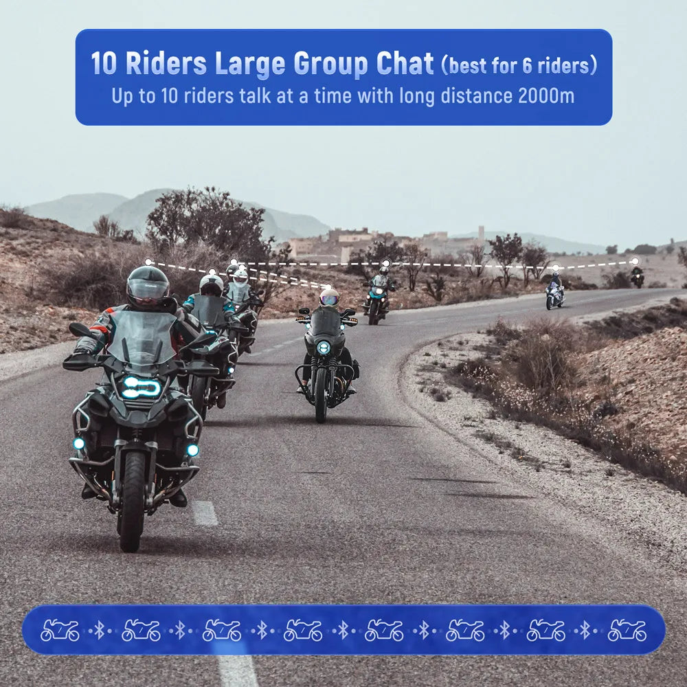 Intercom Moto Bluetooth | 2 km | Radio FM | Lexin LX-B4FM-X - Atom Motors