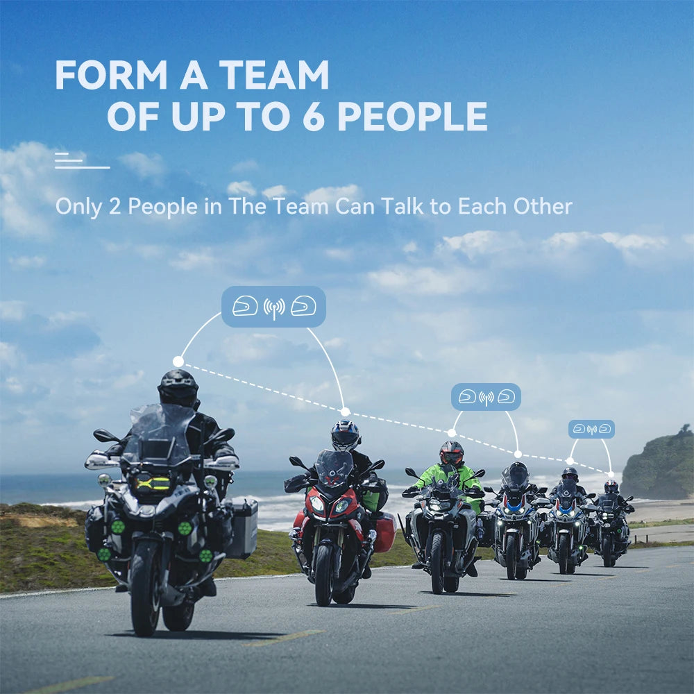 Intercom Bluetooth | LEXIN G2P | 6 personnes - Atom Motors