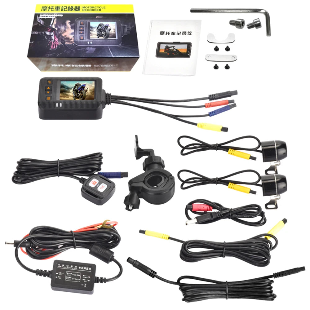 Dashcam Caméra DVR Moto Étanche 1080P 2.0 Pouces - Atom Motors