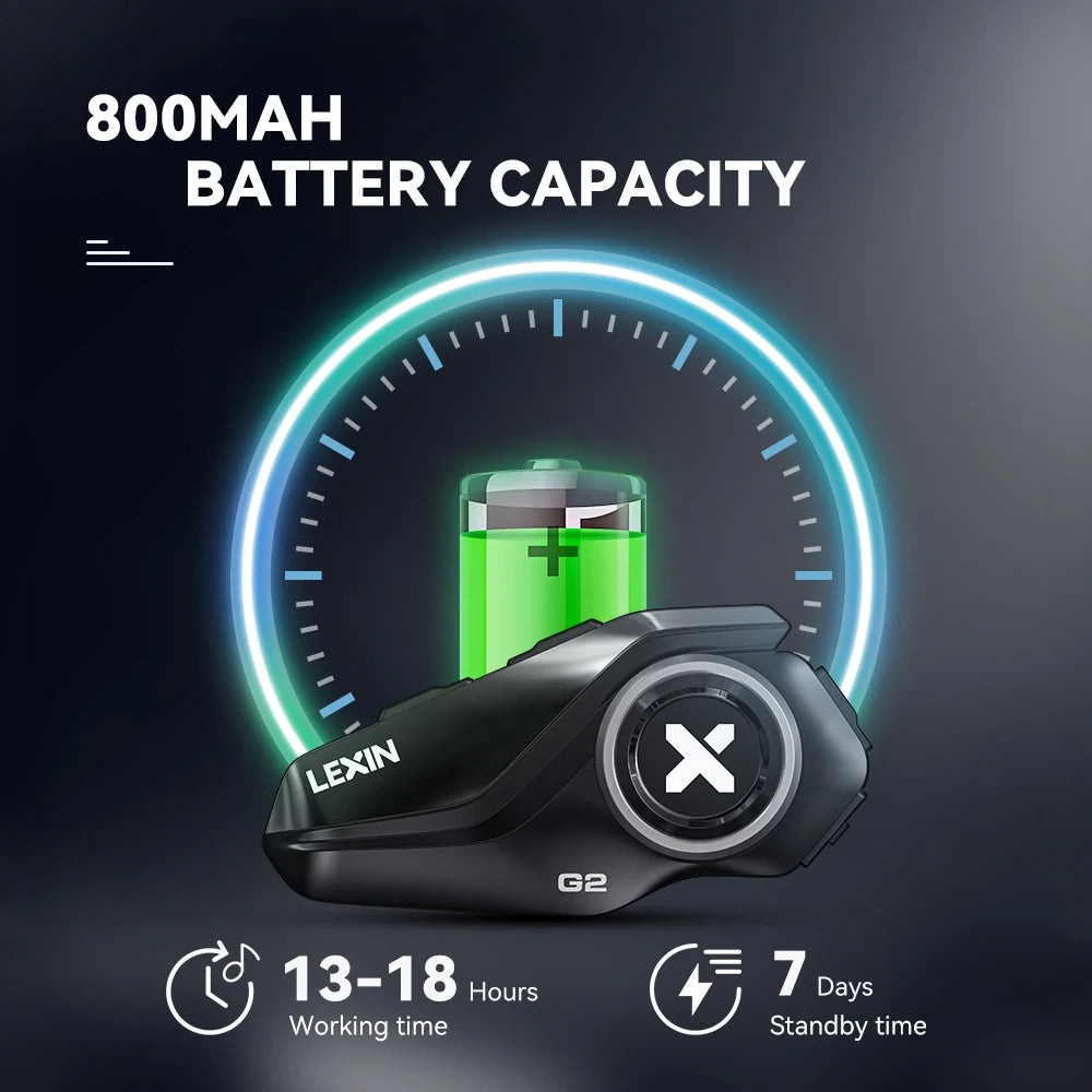 Intercom Bluetooth | LEXIN G2P | 6 personnes - Atom Motors