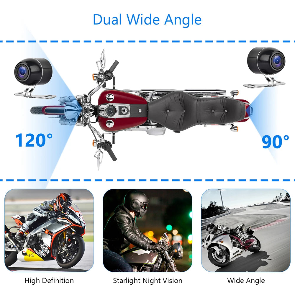 Dashcam Caméra DVR Moto Étanche 1080P 2.0 Pouces - Atom Motors