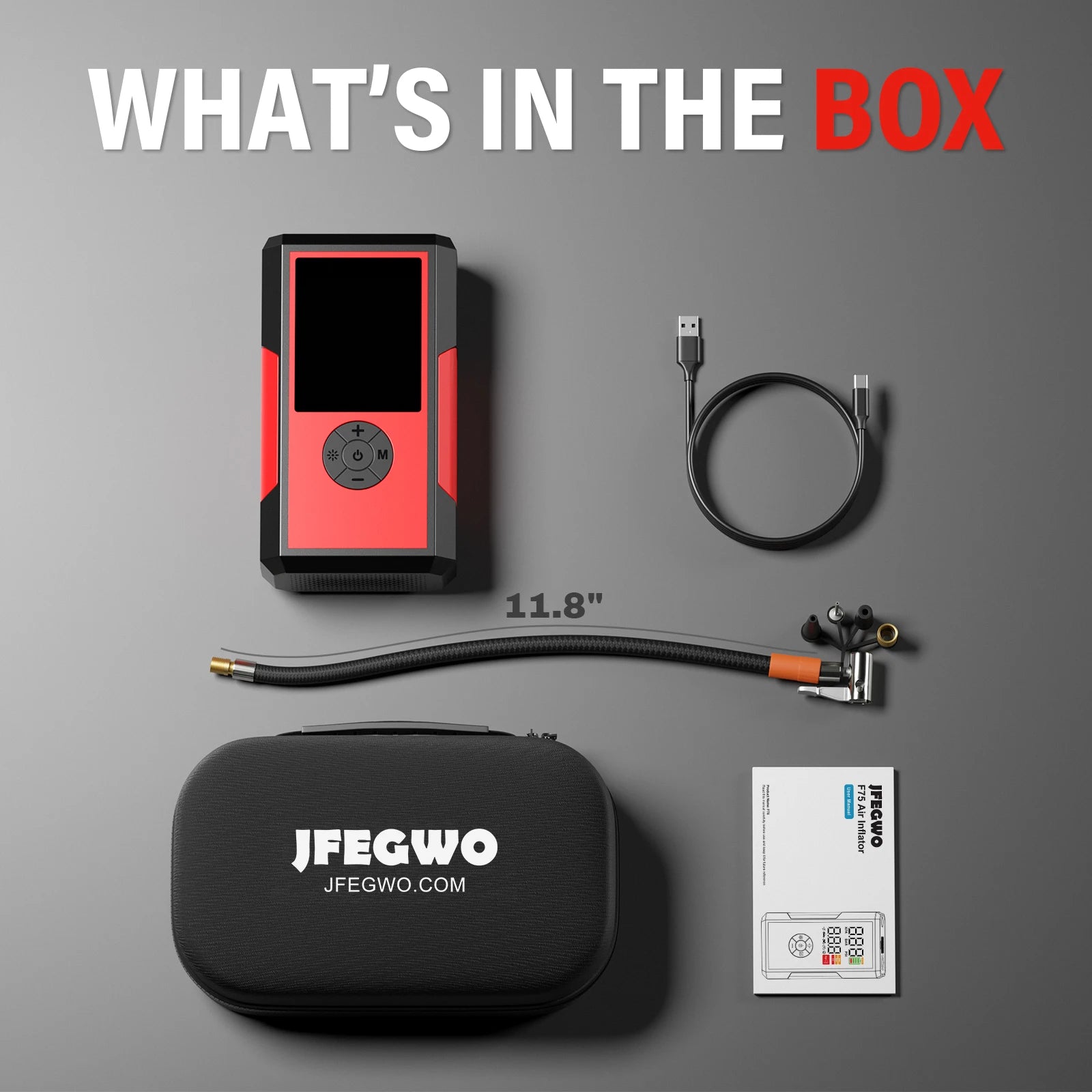 Compresseur d'Air Portable 200 PSI avec Batterie 10000 mAh - Atom Motors