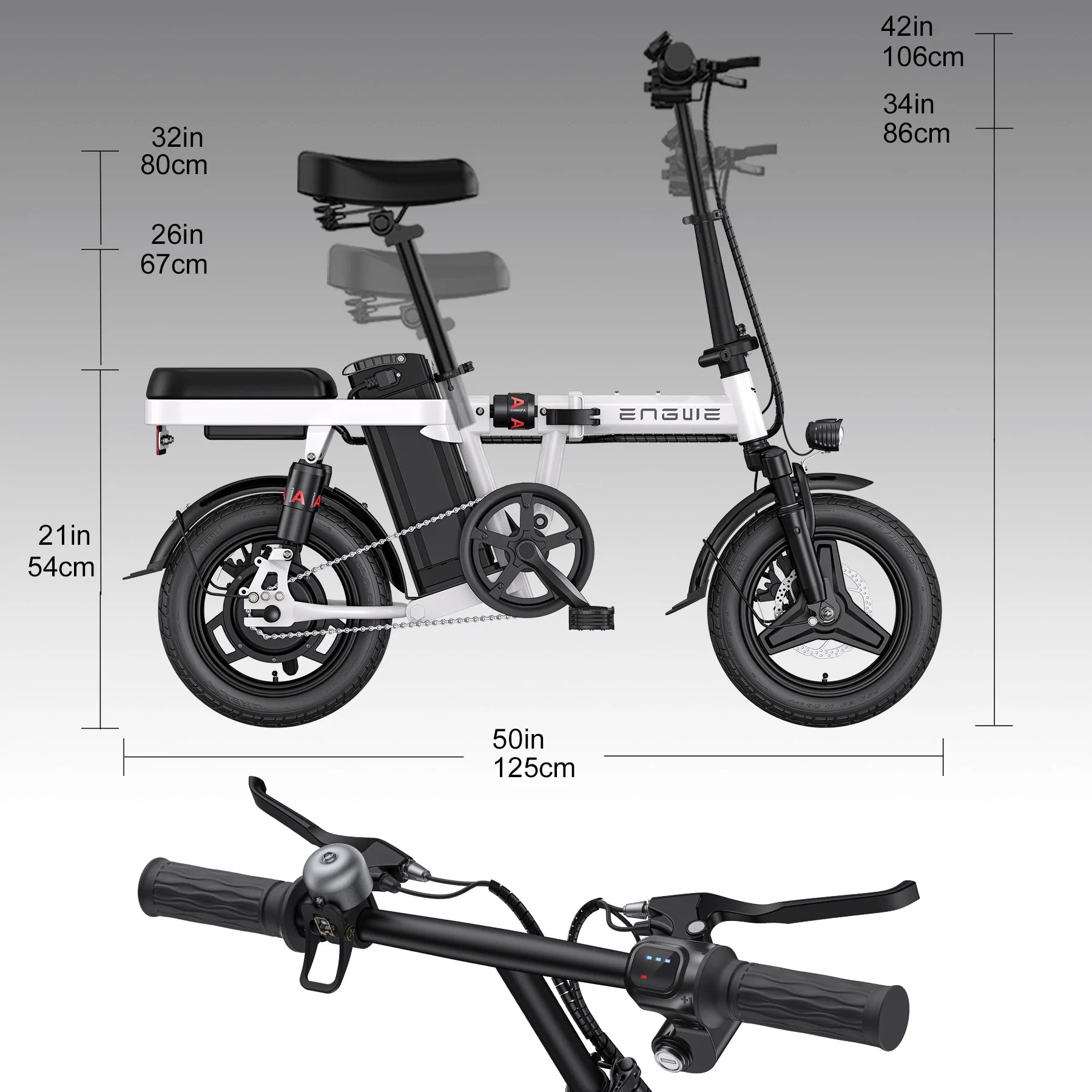 Vélo électrique | Engwe T14 | 250 W | V-max 25 km/h | Autonomie 80 km - Atom Motors