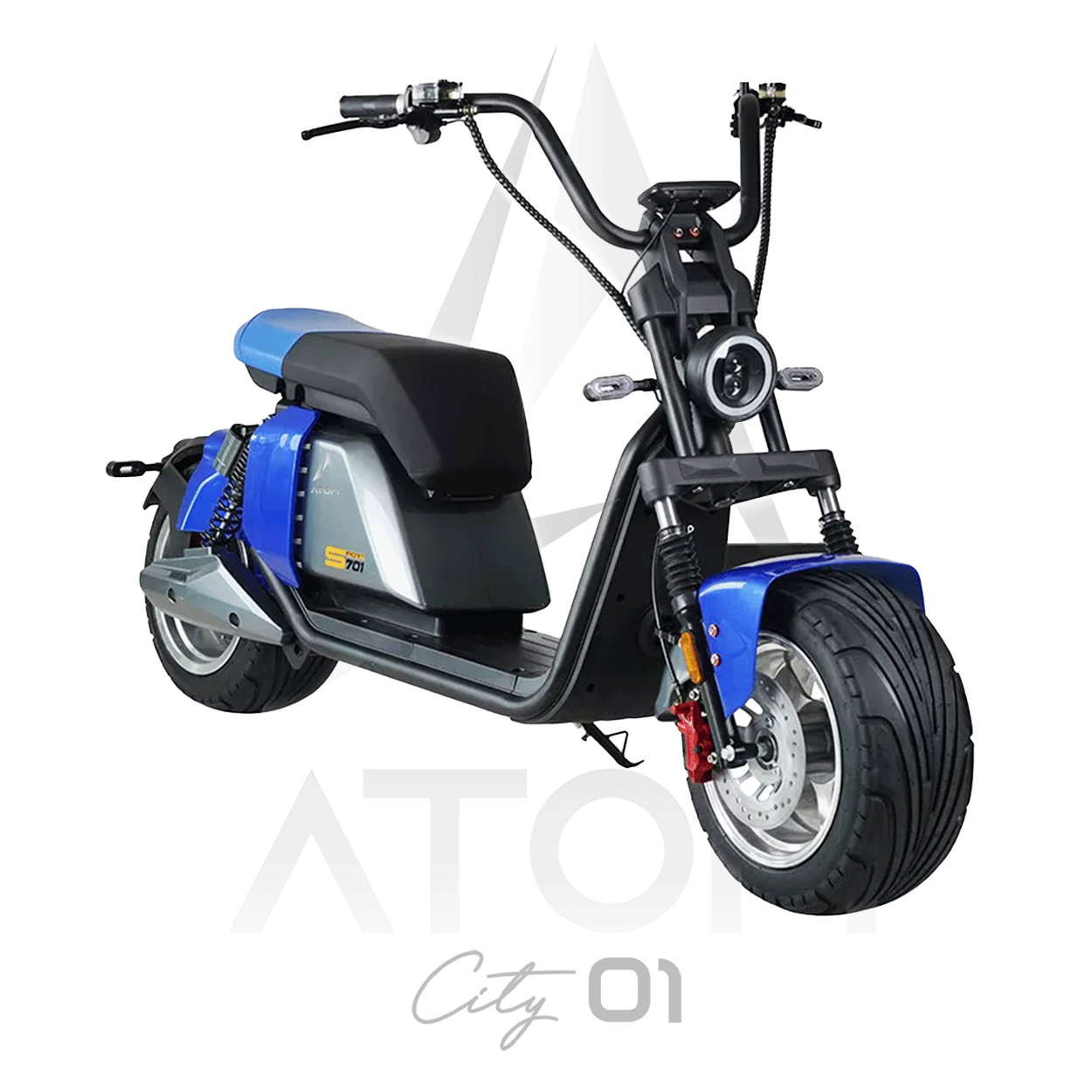 Scooter électrique, Atom City 01 | 3000 W | 50 cc | V-max 45 km/h | Autonomie 60 km - Atom Motors