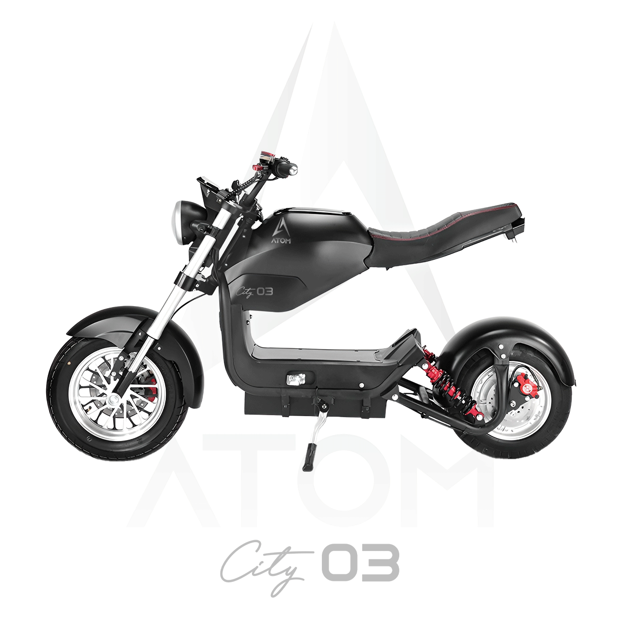 Scooter électrique, Atom City 03 | 1500 W | 50 cc | V-max 45 km/h | Autonomie 60 km - Atom Motors