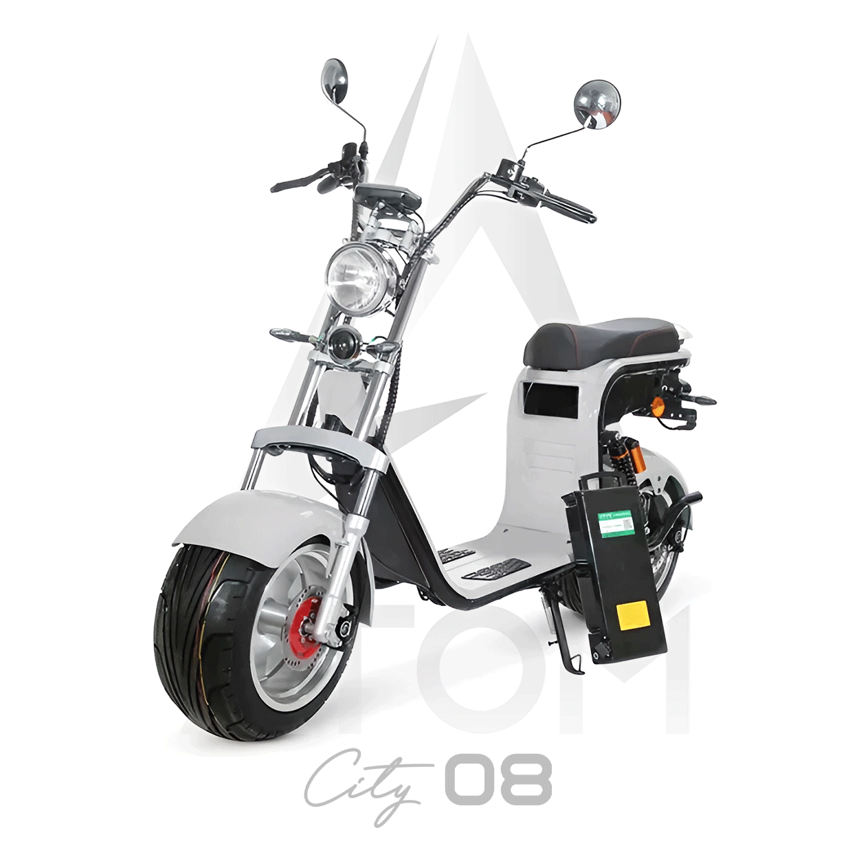 Scooter électrique, Atom City 08 | 2000 W | 50 cc | V-max 45 km/h | Autonomie 60 km - Atom Motors