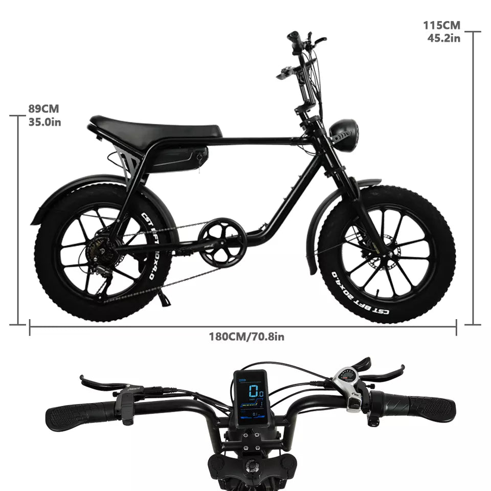 Vélo électrique Fatbike | Atom Ride JY02 | 750 W | V-max 25 km/h | Autonomie 100 km - Atom Motors