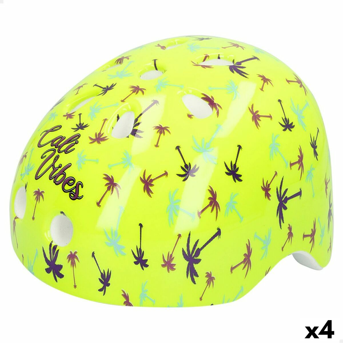 Casque de Cyclisme pour Enfants Colorbaby Neon Cali Vibes Jaune (4 Unités) - Atom Motors