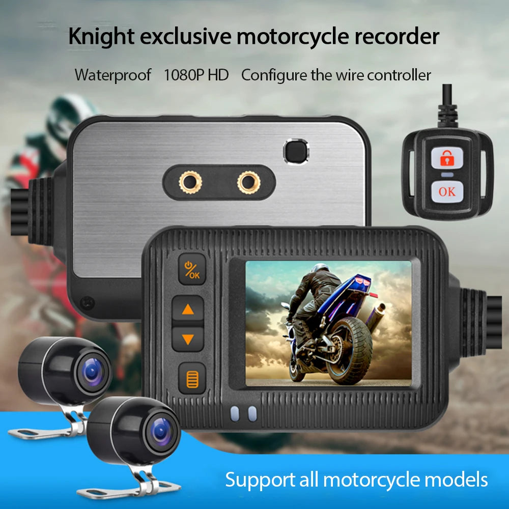 Dashcam Caméra DVR Moto Étanche 1080P 2.0 Pouces - Atom Motors