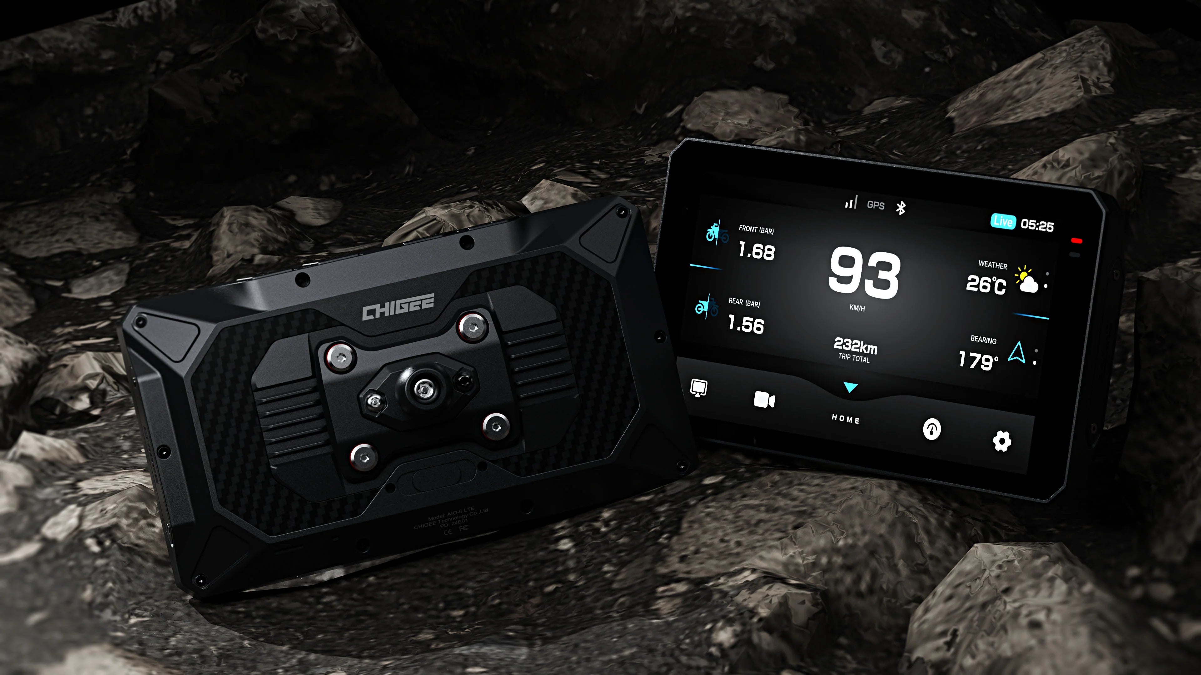 Carplay moto / vélo | CHIGEE AIO‑6 LTE | Écran 6″ | 4G intégré | Système modulaire - Atom Motors