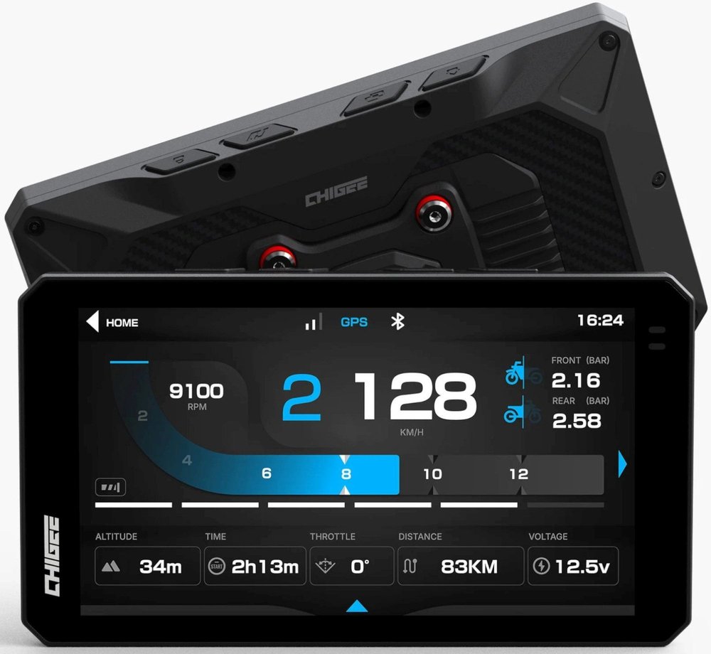 Carplay moto / vélo | CHIGEE AIO‑6 LTE | Écran 6″ | 4G intégré | Système modulaire - Atom Motors